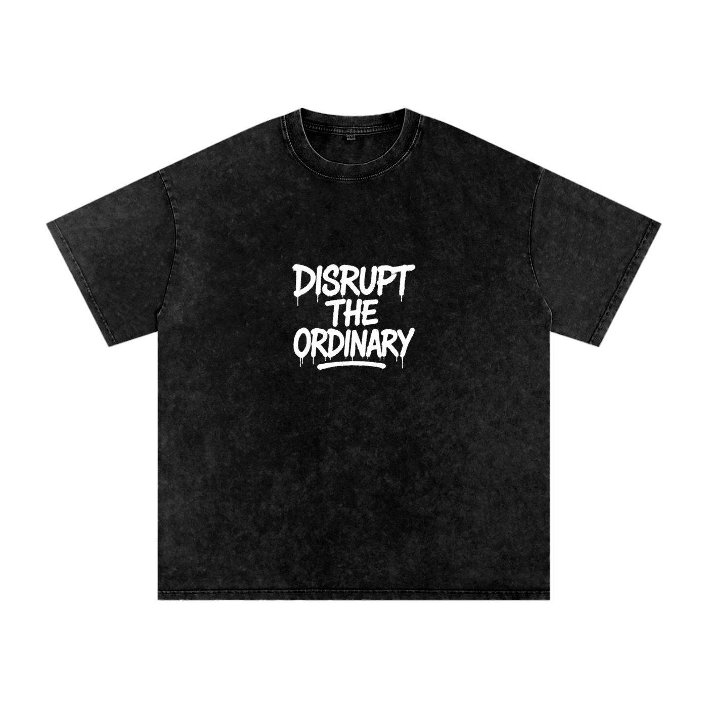 'DISRUPT THE ORDINARY' Snow Washed Oversized Cotton T-Shirt