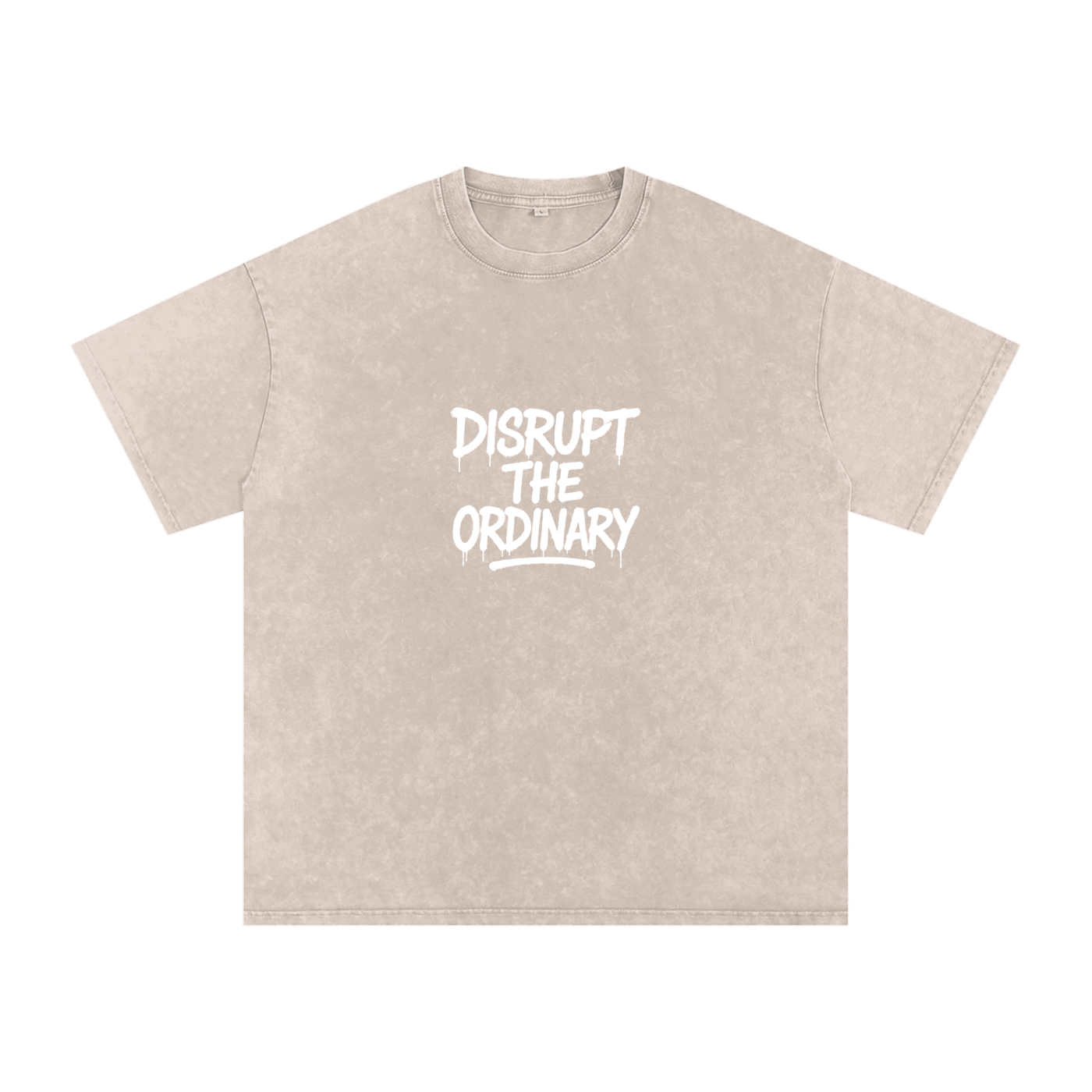 'DISRUPT THE ORDINARY' Snow Washed Oversized Cotton T-Shirt