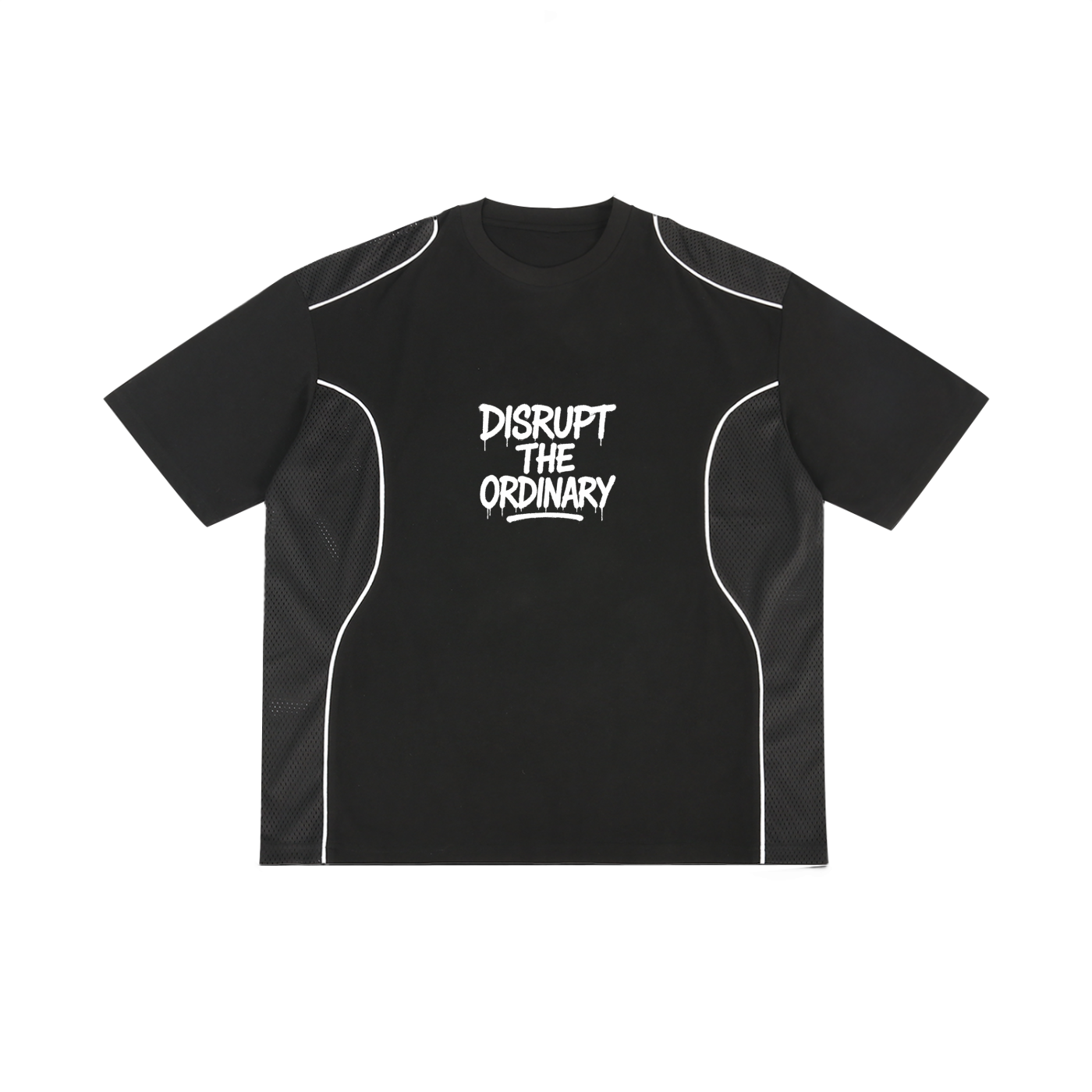'DISRUPT THE ORDINARY' Contrast Piped Panel T-Shirt