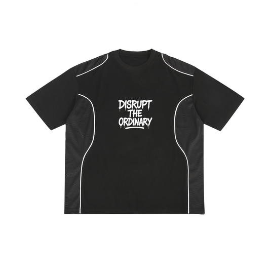 'DISRUPT THE ORDINARY' Contrast Piped Panel T-Shirt