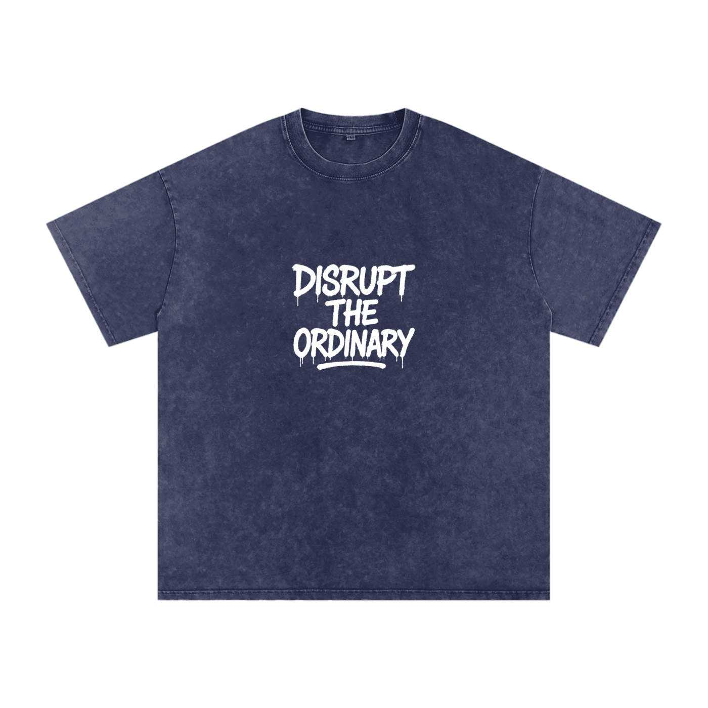 'DISRUPT THE ORDINARY' Snow Washed Oversized Cotton T-Shirt