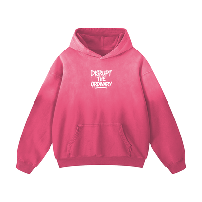 'DISRUPT THE ORDINARY' Heavyweight Sunfade Oversized Hoodie