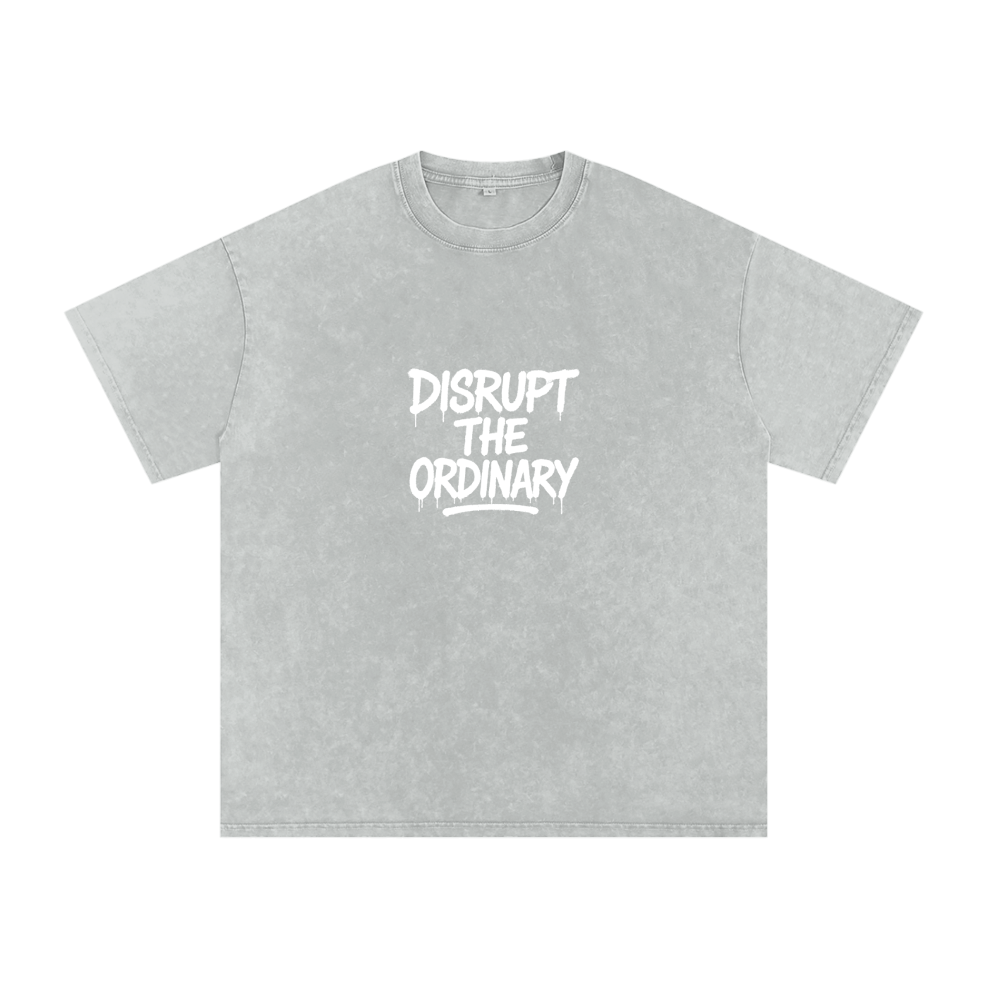 'DISRUPT THE ORDINARY' Snow Washed Oversized Cotton T-Shirt