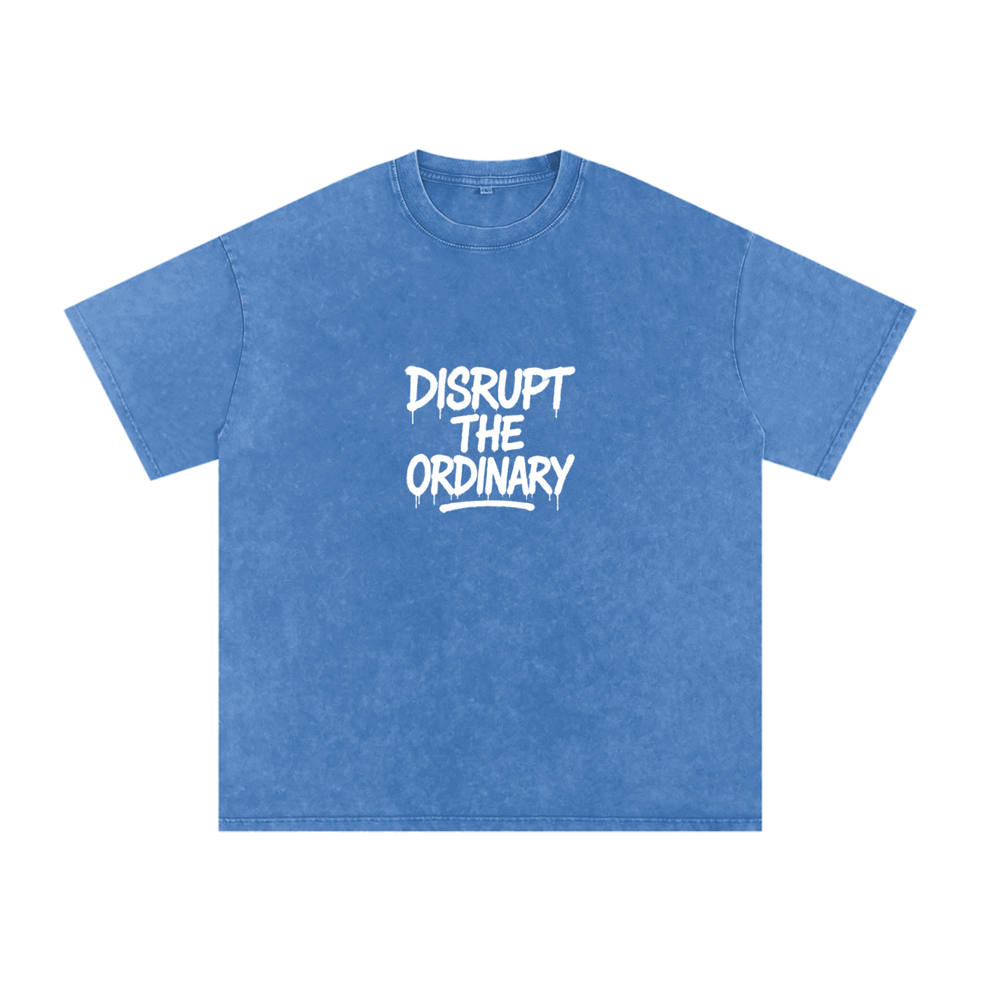 'DISRUPT THE ORDINARY' Snow Washed Oversized Cotton T-Shirt