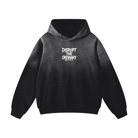 'DISRUPT THE ORDINARY' Heavyweight Sunfade Oversized Hoodie