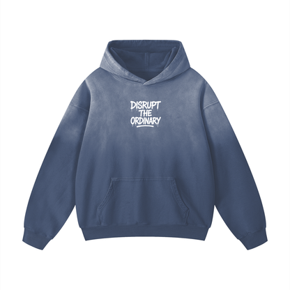 'DISRUPT THE ORDINARY' Heavyweight Sunfade Oversized Hoodie